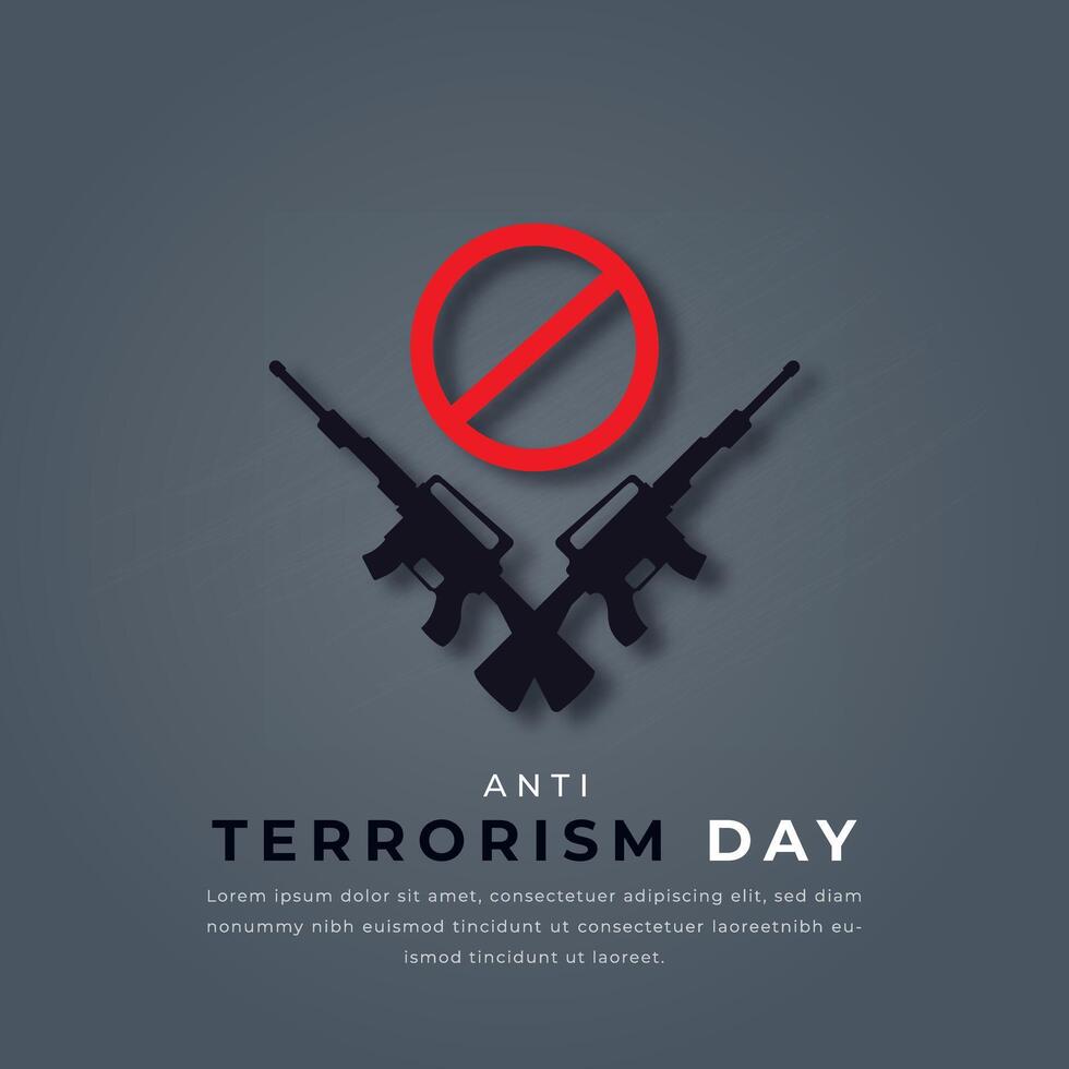 anti terrorismo día papel cortar estilo vector diseño ilustración para fondo, póster, bandera, publicidad, saludo tarjeta