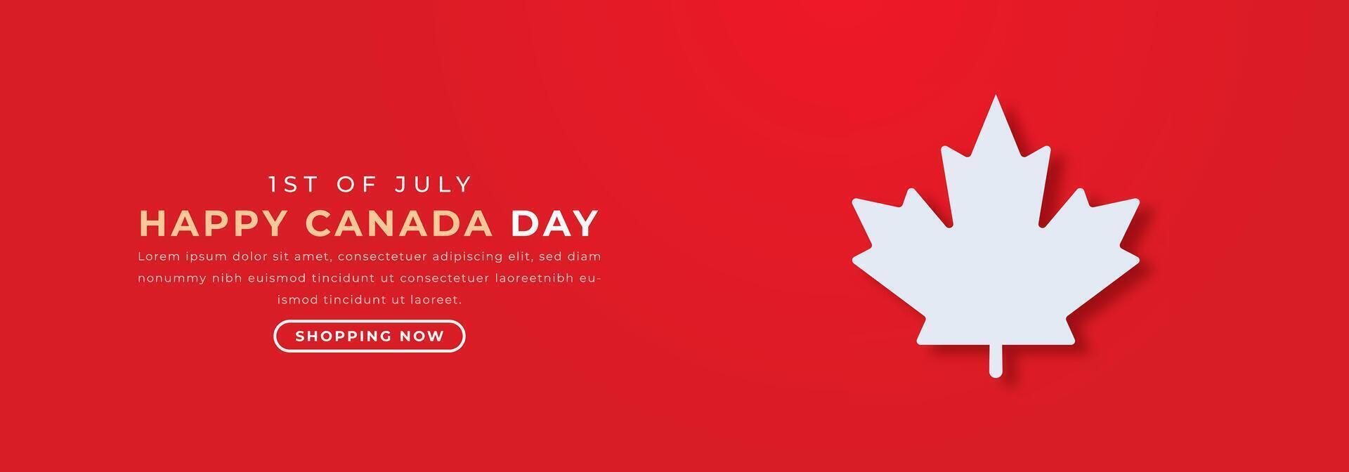 Happy Canada Day Paper cut style Vector Design Illustration for Background, Poster, Banner, Advertising, Greeting Card