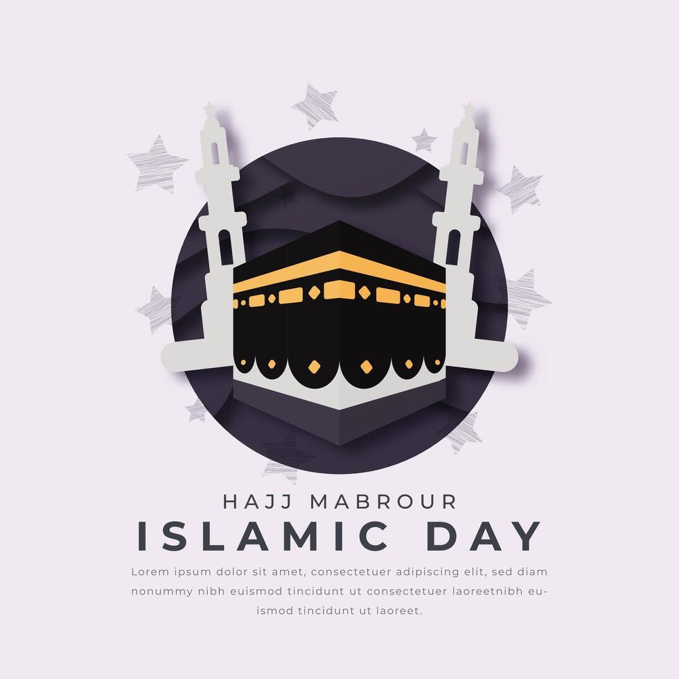 hajj mabrour islámico día papel cortar estilo vector diseño ilustración para fondo, póster, bandera, publicidad, saludo tarjeta