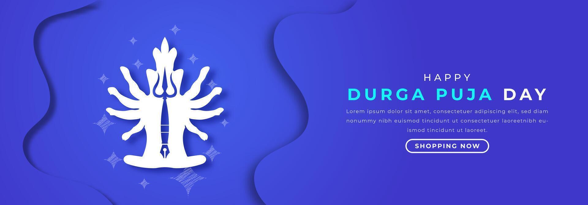 contento Durga puja día papel cortar estilo vector diseño ilustración para fondo, póster, bandera, publicidad, saludo tarjeta