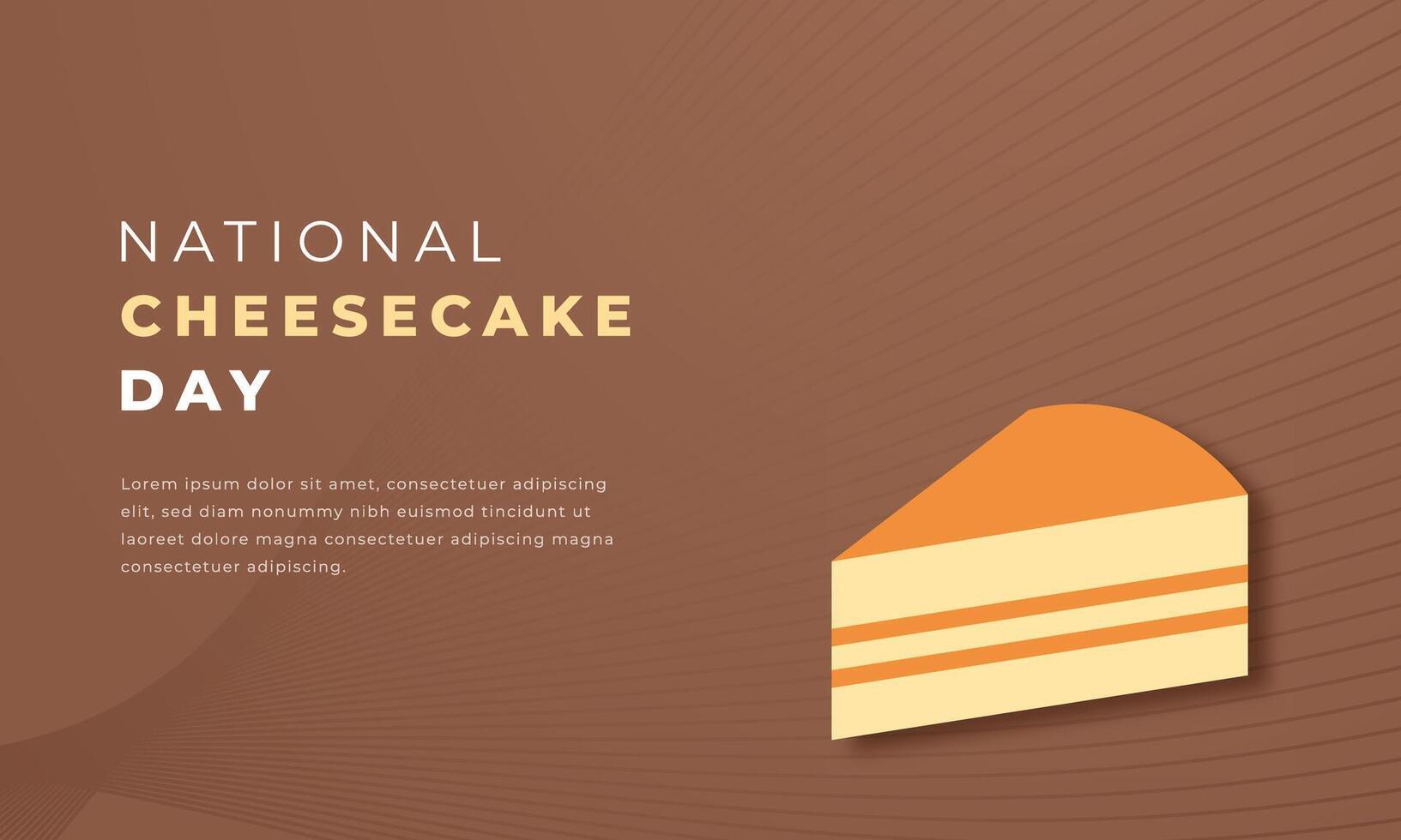 National Cheesecake Day Paper cut style Vector Design Illustration for Background, Poster, Banner, Advertising, Greeting Card