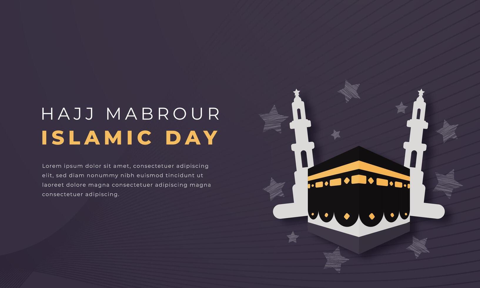 Hajj Mabrour Islamic Day Paper cut style Vector Design Illustration for Background, Poster, Banner, Advertising, Greeting Card