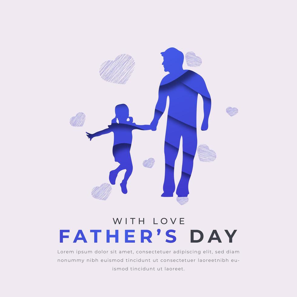 Happy Fathers Day Paper cut style Vector Design Illustration for Background, Poster, Banner, Advertising, Greeting Card