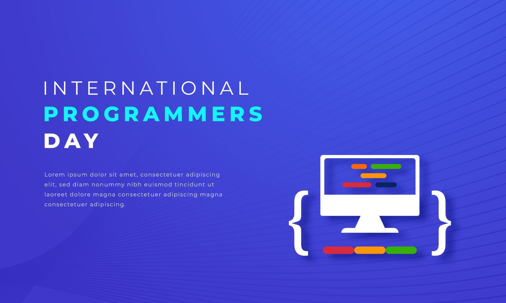 International Programmers Day Paper cut style Vector Design
