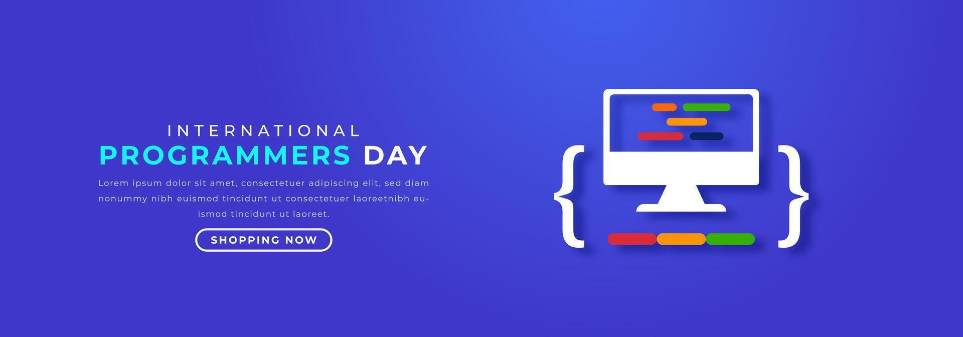 International Programmers Day Paper cut style Vector Design Illustration for Background, Poster, Banner, Advertising, Greeting Card