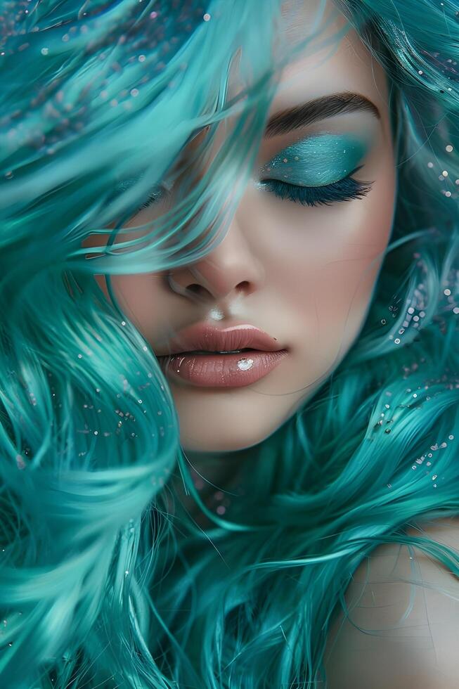 AI generated limmering Elegance Iridescent Beauty for the Modern Siren photo