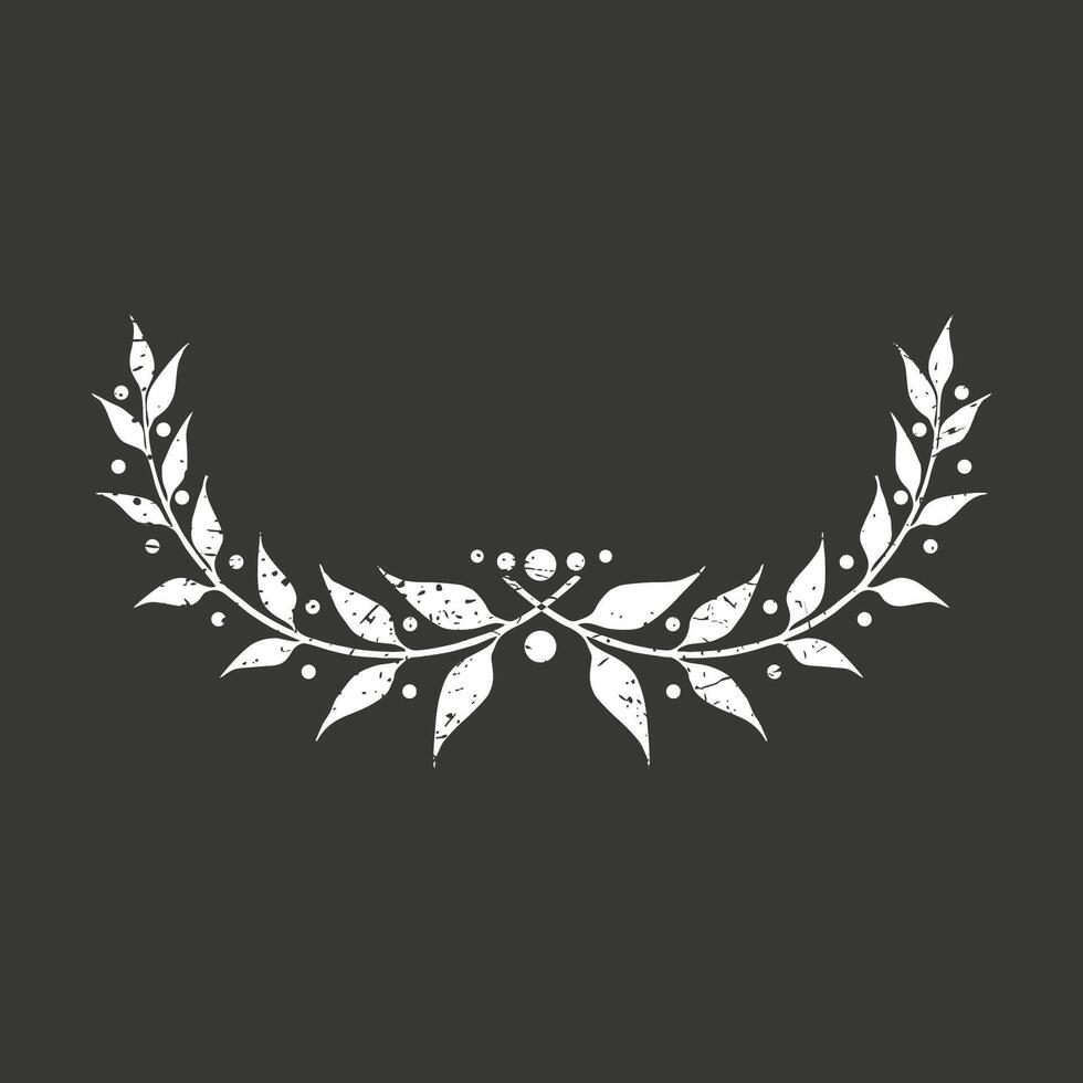 Laurel wreath round stamp frame vector design