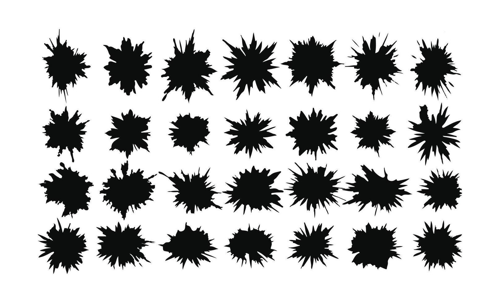 conjunto de negro tinta salpicaduras vector ilustración