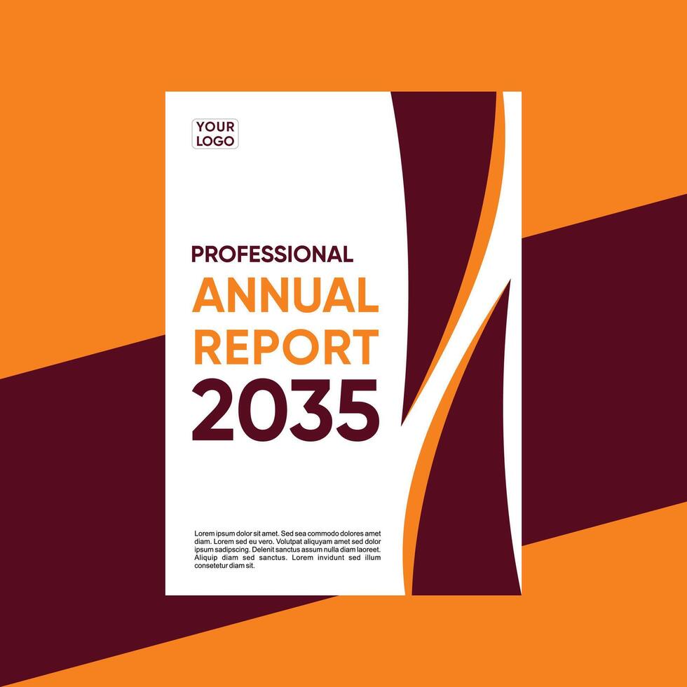 Professional Annual Report 2035 Orange Creative idea attractive design vector