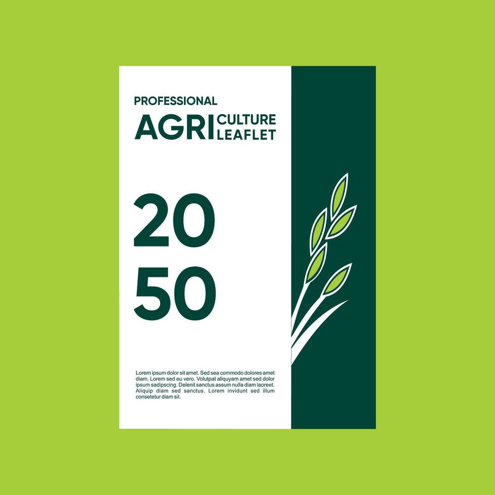 Professional Agriculture Leaflet Design Template  with leaf attractive new vector