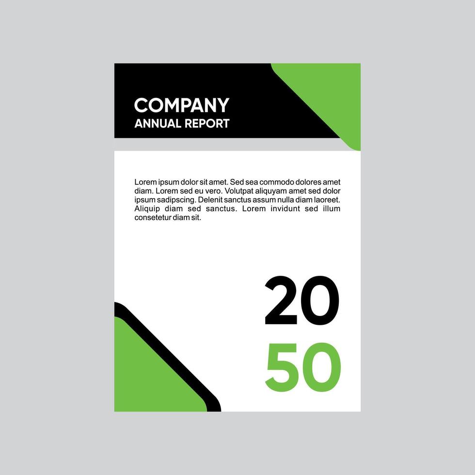 Company Annual Report Green and black Templet vector