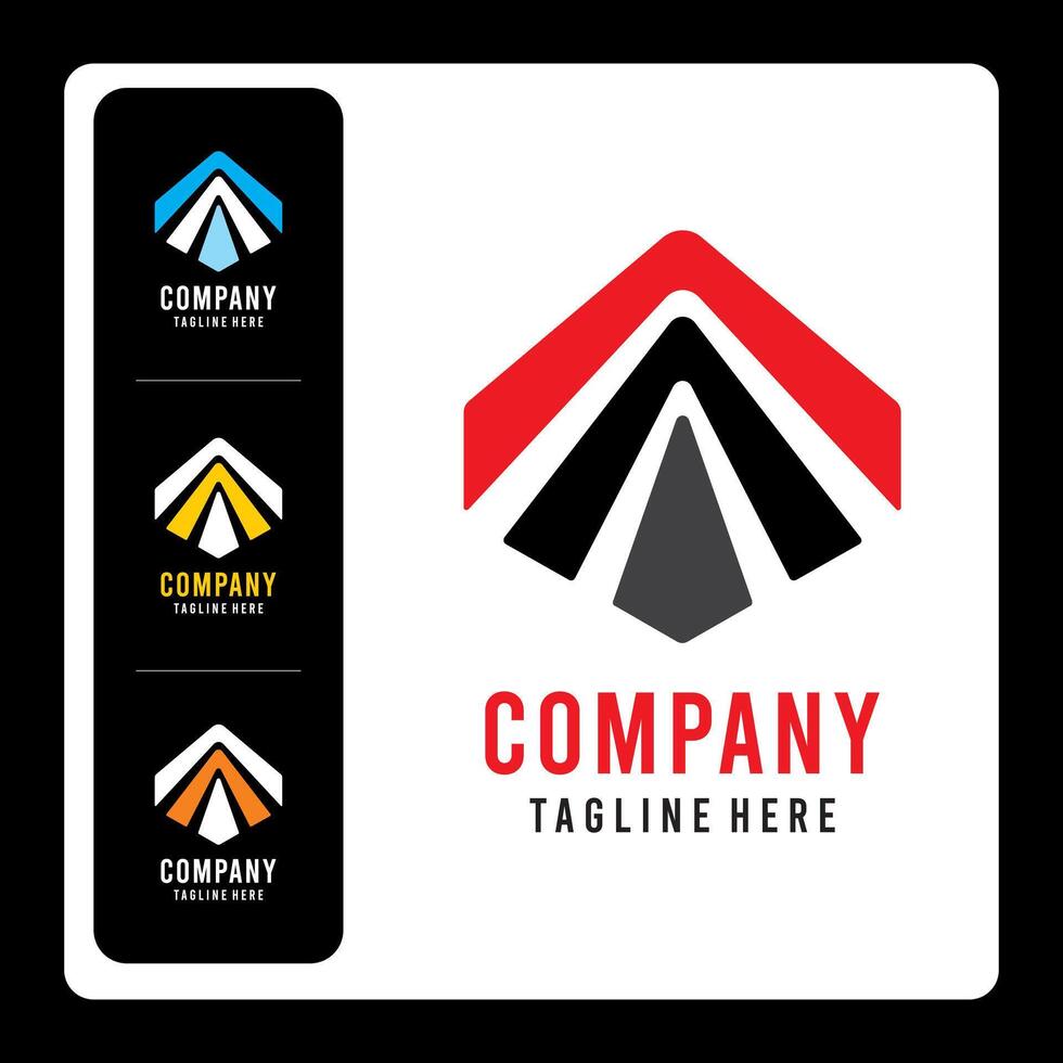 A Up Logo collection 3 color combinations idea fully editable eps vector file for your company logo