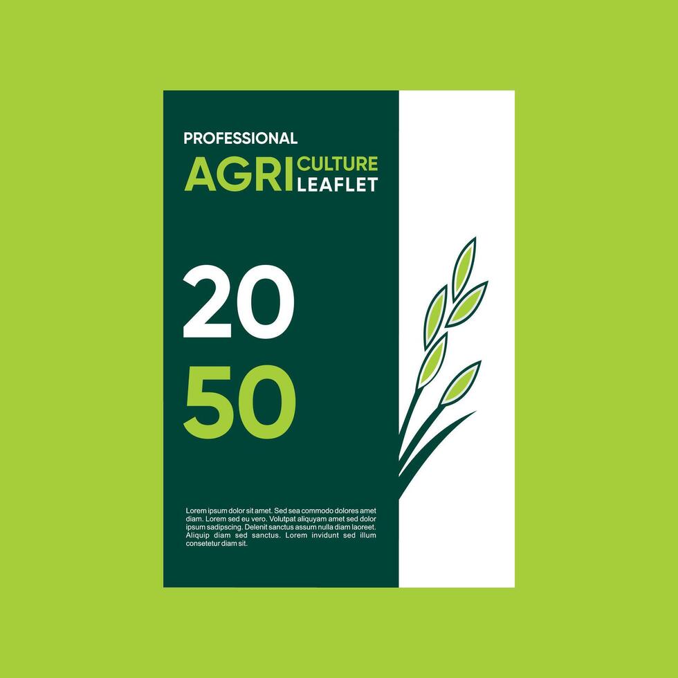 Agriculture Leaflet for Agriculture company profile page flyer, brochure , front Side Creative Idea vector