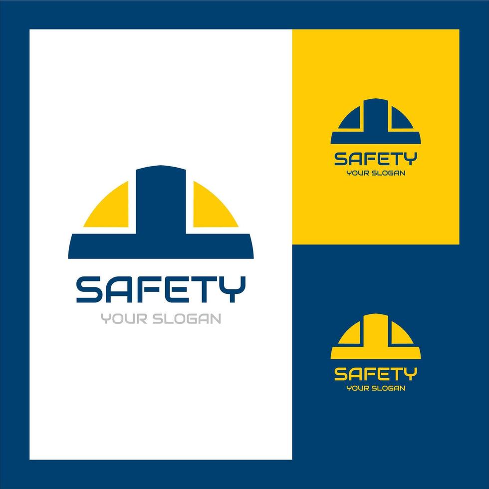 safety Logo worker logo designs for construction service idea new style 2 color combination vector