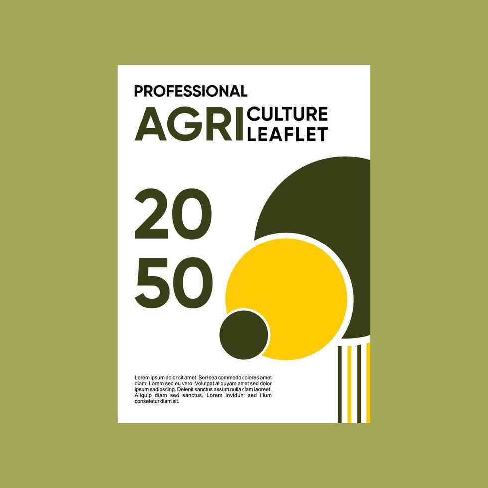 Professional Agriculture Leaflet 2050 Design Agro firming services flyer design, vector illustration