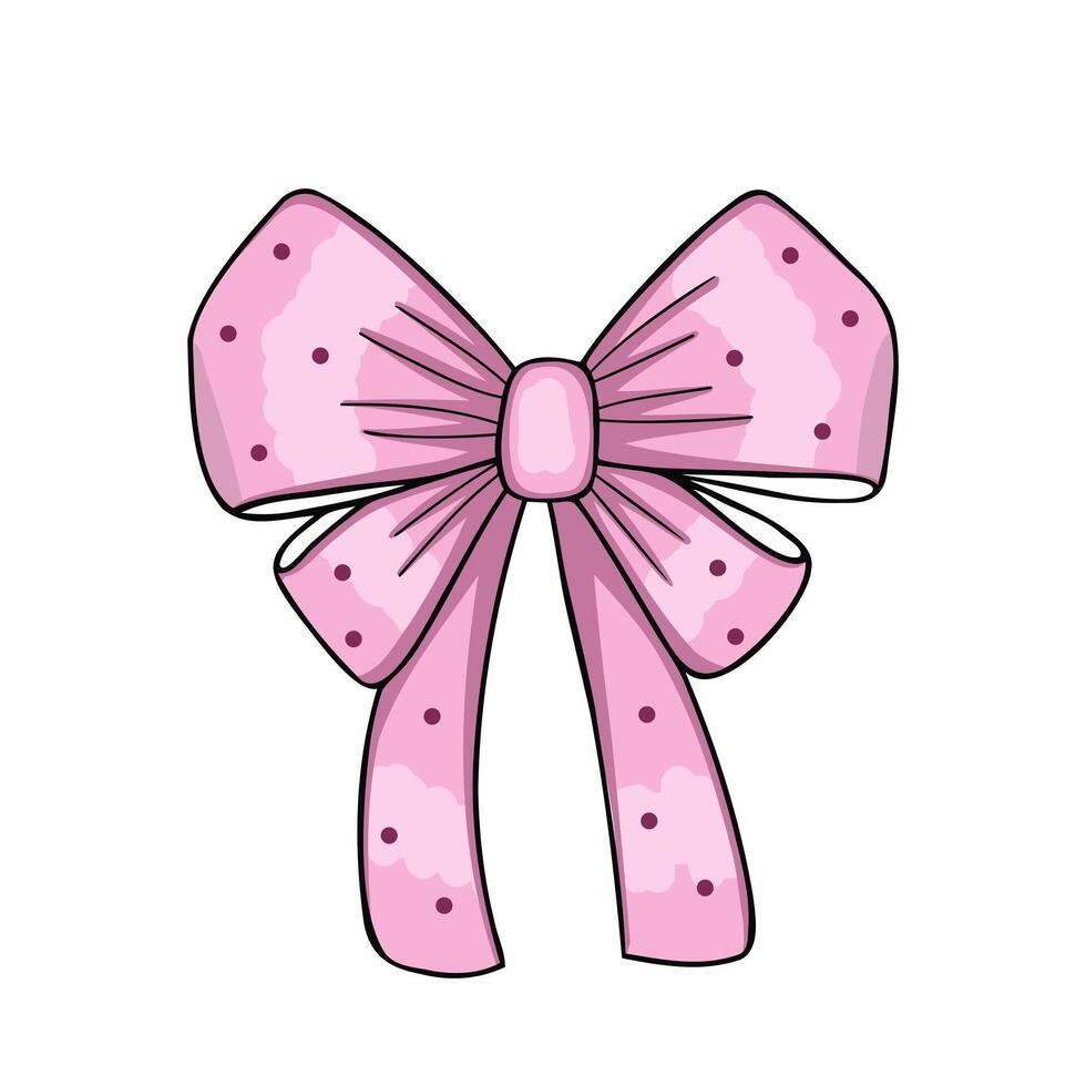 pink hair bow, clothes decor. Illustration for printing, backgrounds, covers and packaging. Image can be used for greeting cards, posters, stickers and textile. Isolated on white background. vector