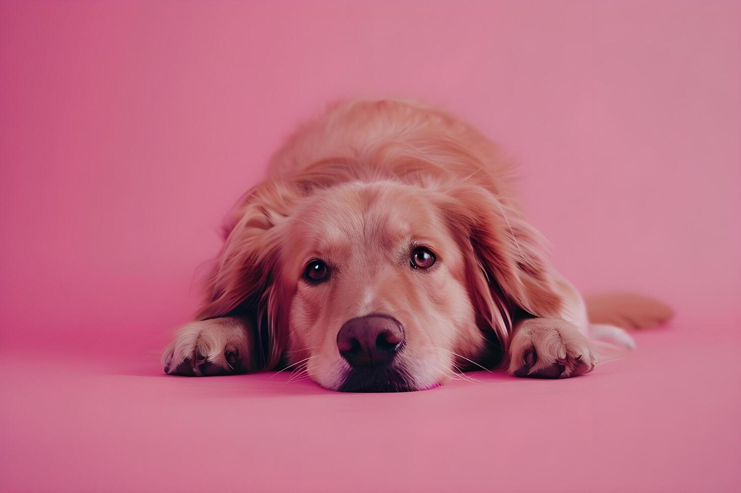 AI generated Cute Dog in a Simple and Beautiful Banner photo