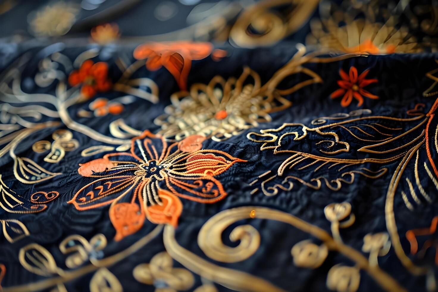 AI generated Batik Marvels Intricate Patterns and Textures Close-Up photo