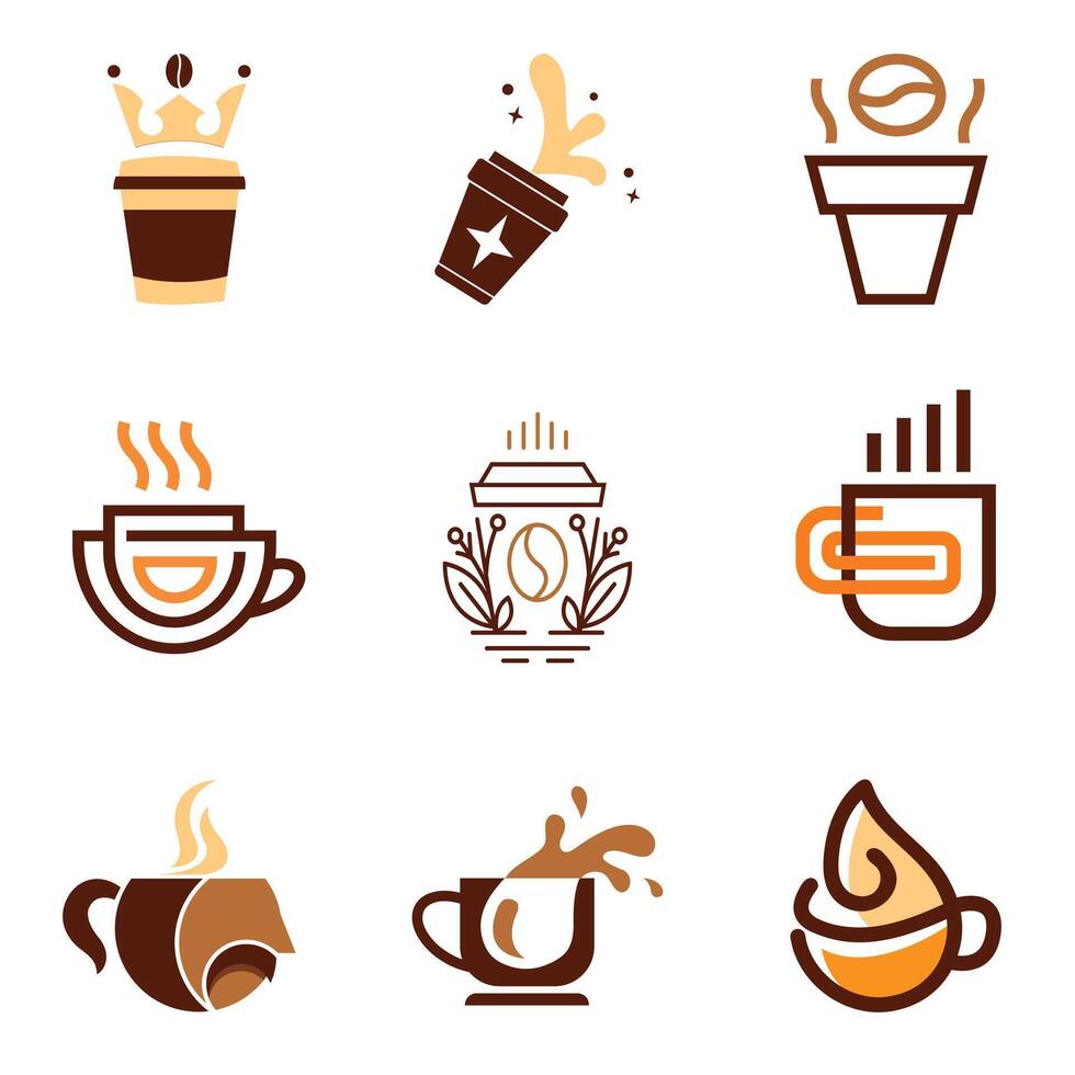 Coffee logo design template, Vector coffee logo for coffee shop, and any business related to coffee