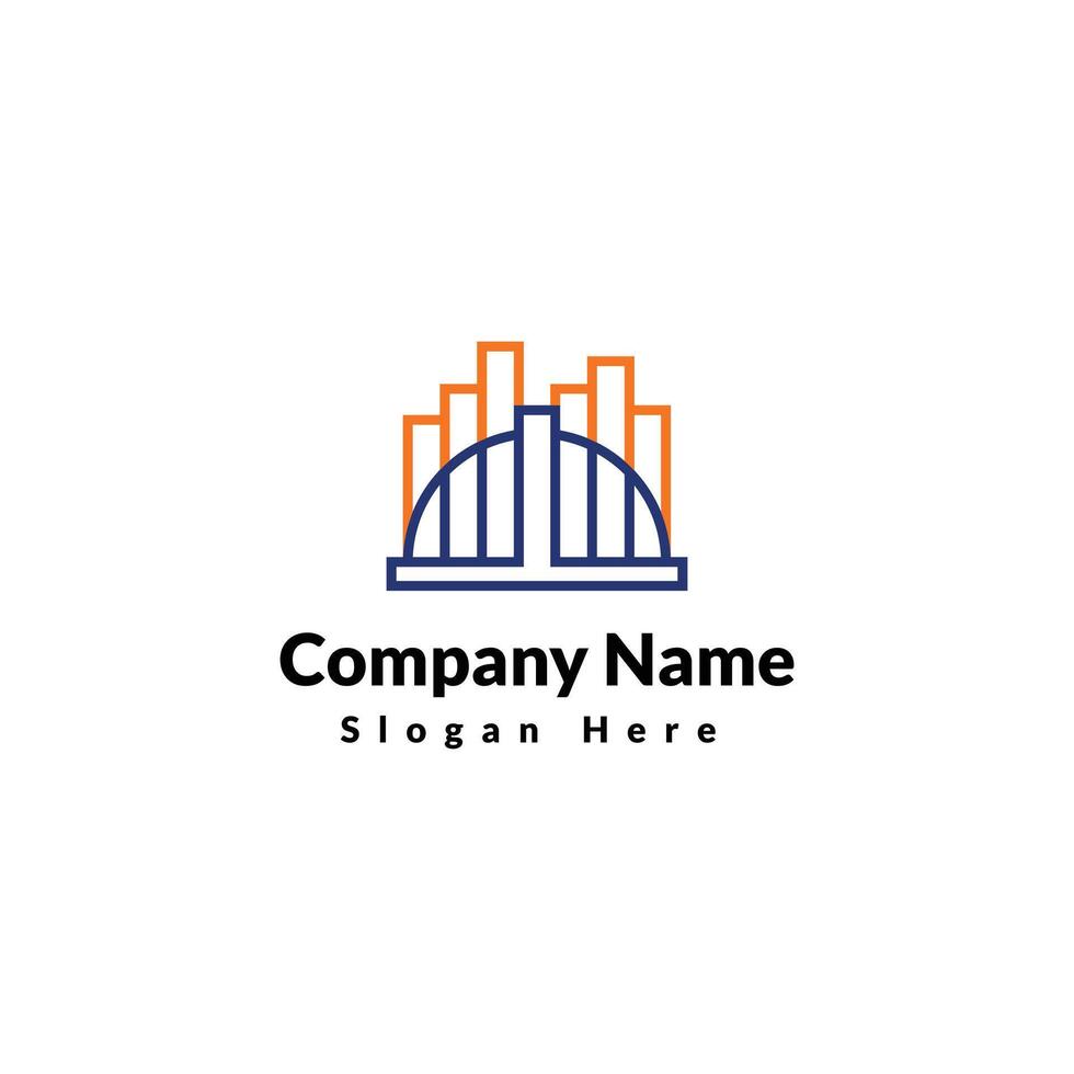 Real Estate Logo design on White Background. Flat Vector Logo Design Template Element for Construction Architecture Building Logos.