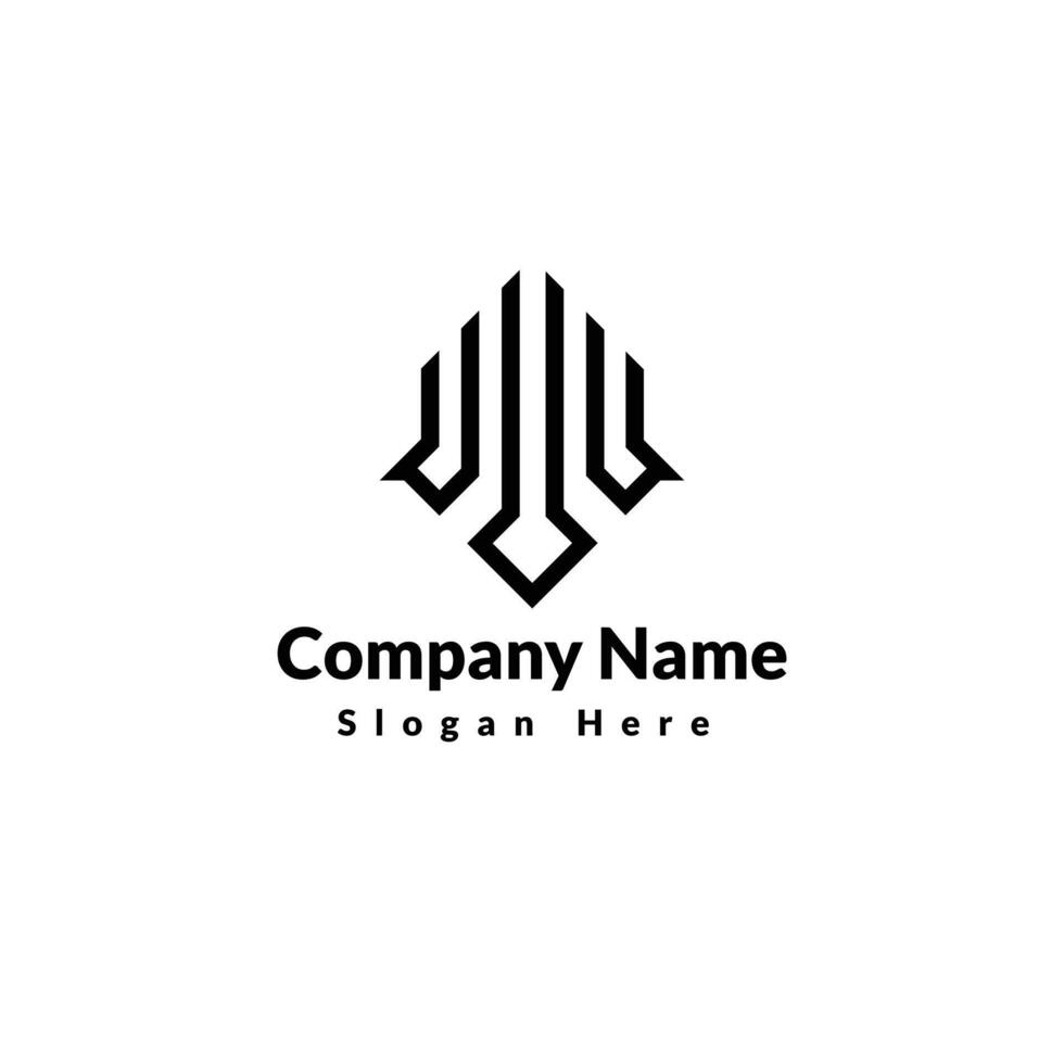 Real Estate Logo design on White Background. Flat Vector Logo Design Template Element for Construction Architecture Building Logos.