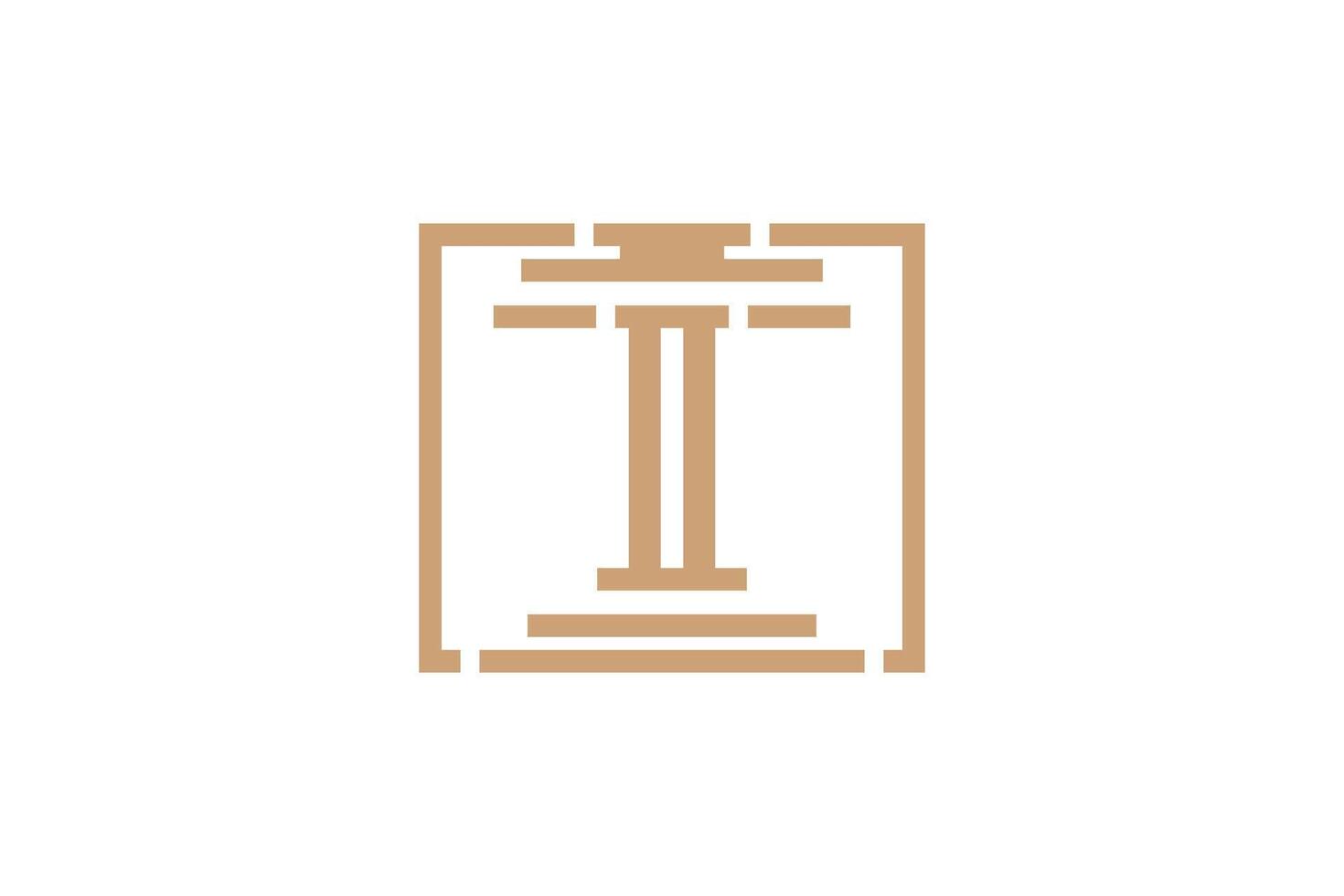 justice element design with combination pillar design vector