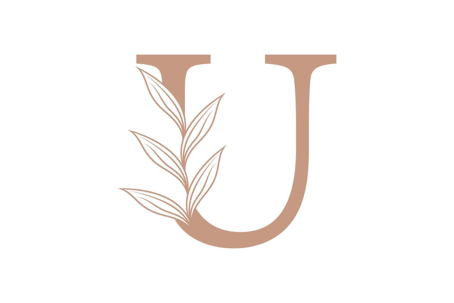 botanical element design with combination letter concept design vector
