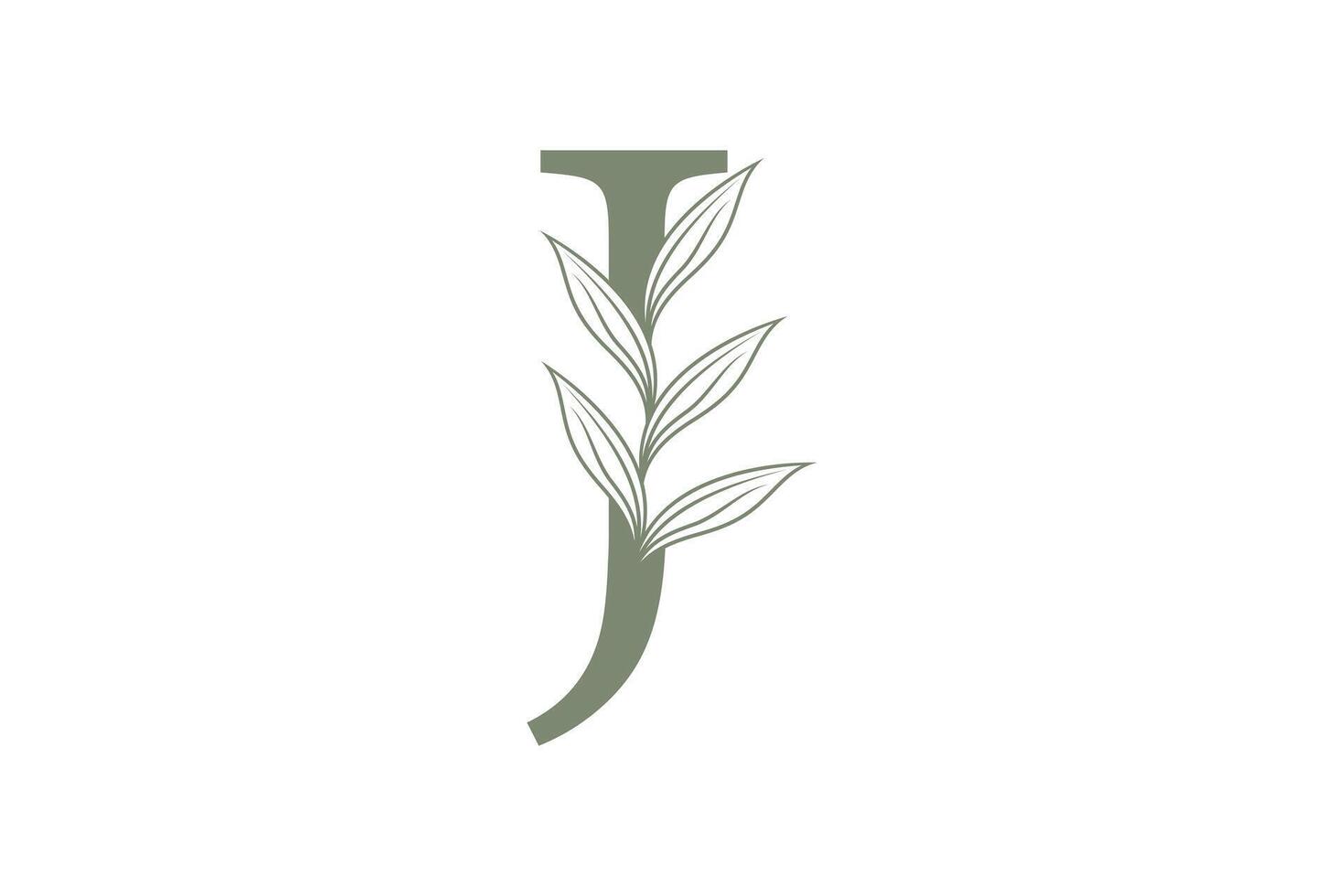 botánico elemento diseño con combinación letra concepto diseño vector