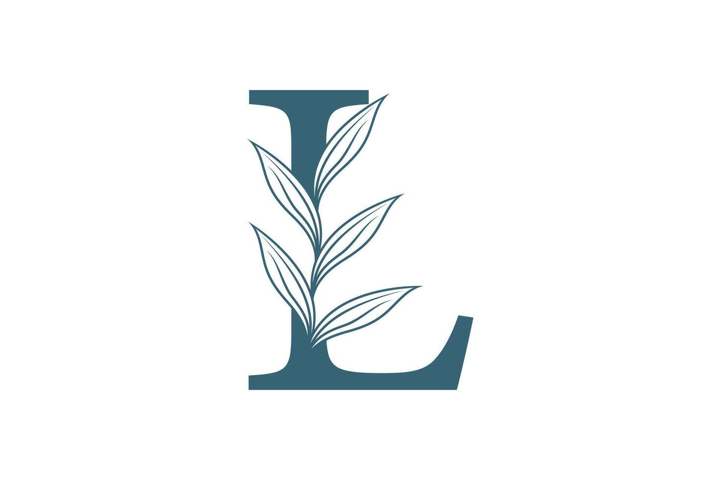 botanical element design with combination letter concept design vector