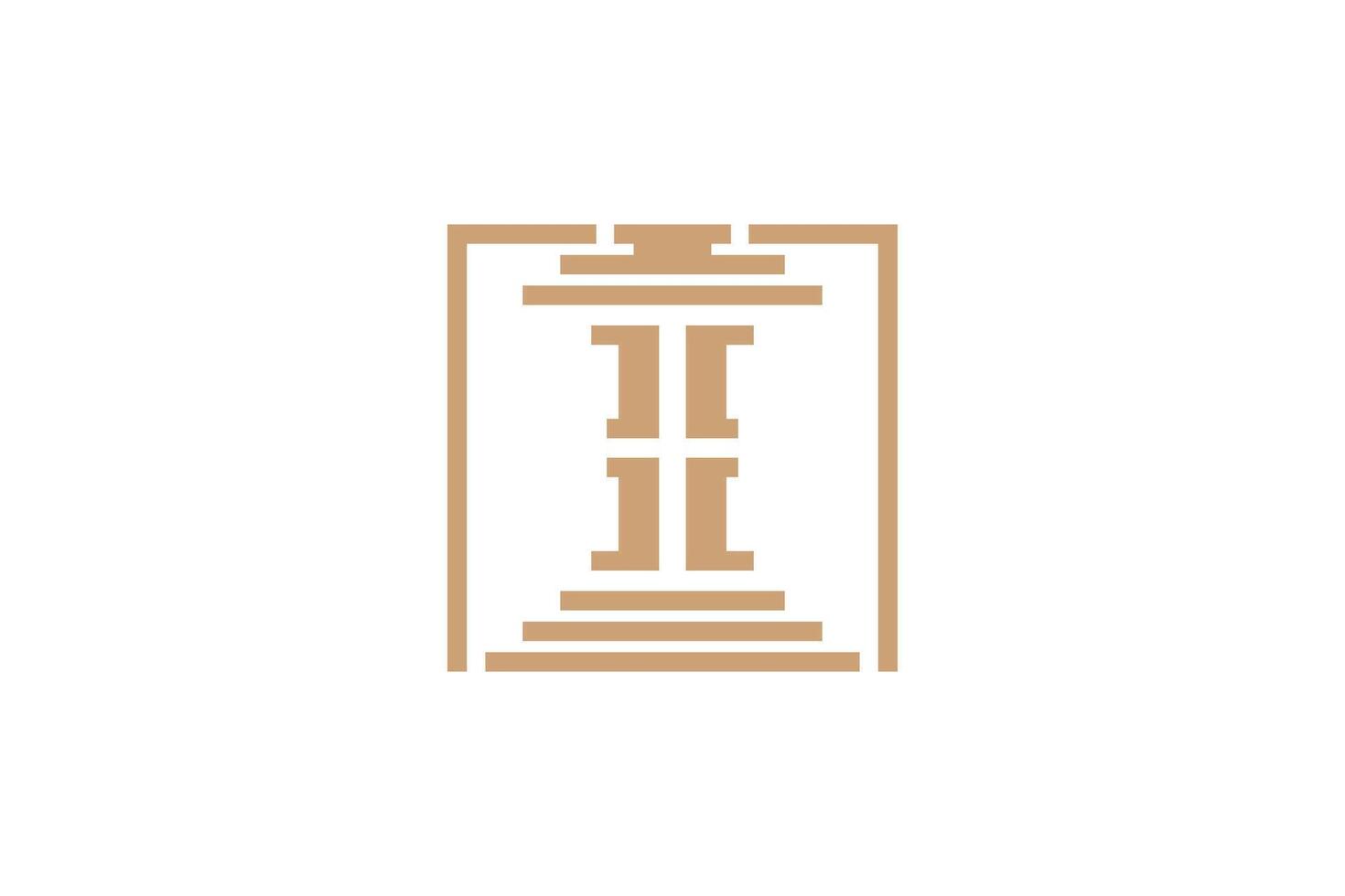 justice element design with combination pillar design vector