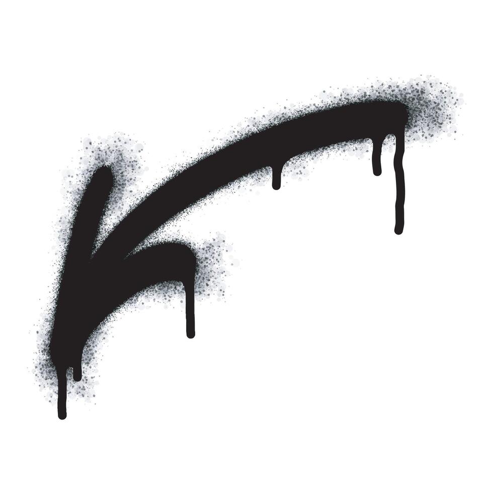 Spray Painted Graffiti arrow Sprayed isolated with a white background. graffiti arrow with over spray in black over white. Vector illustration.