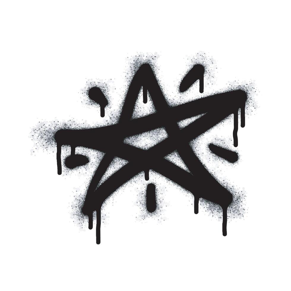 icono de estrella de graffiti pintado con spray aislado sobre fondo blanco. ilustración vectorial vector