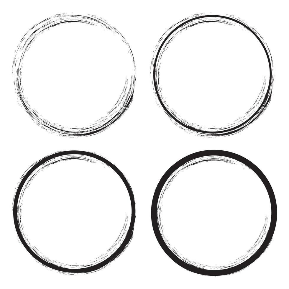 Hand drawn circle line sketch set. Vector circular scribble doodle round circles for message note mark design element. Pencil or pen graffiti bubble or ball draft illustration.