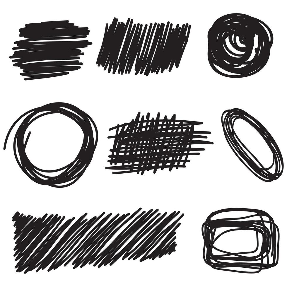 Chaotic hand drawn scribble sketch circle object with start and end isolated on white background vector