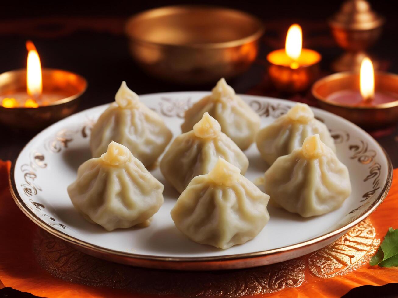 AI generated Modak is an Indian sweet dumpling offered to lord Ganapati on Ganesh Chaturthi festival photo