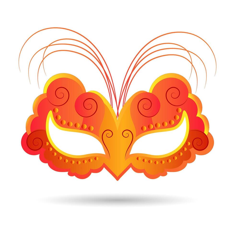 Colorful masquerade carnival mask on a white background. Illustration, elegant design, vector