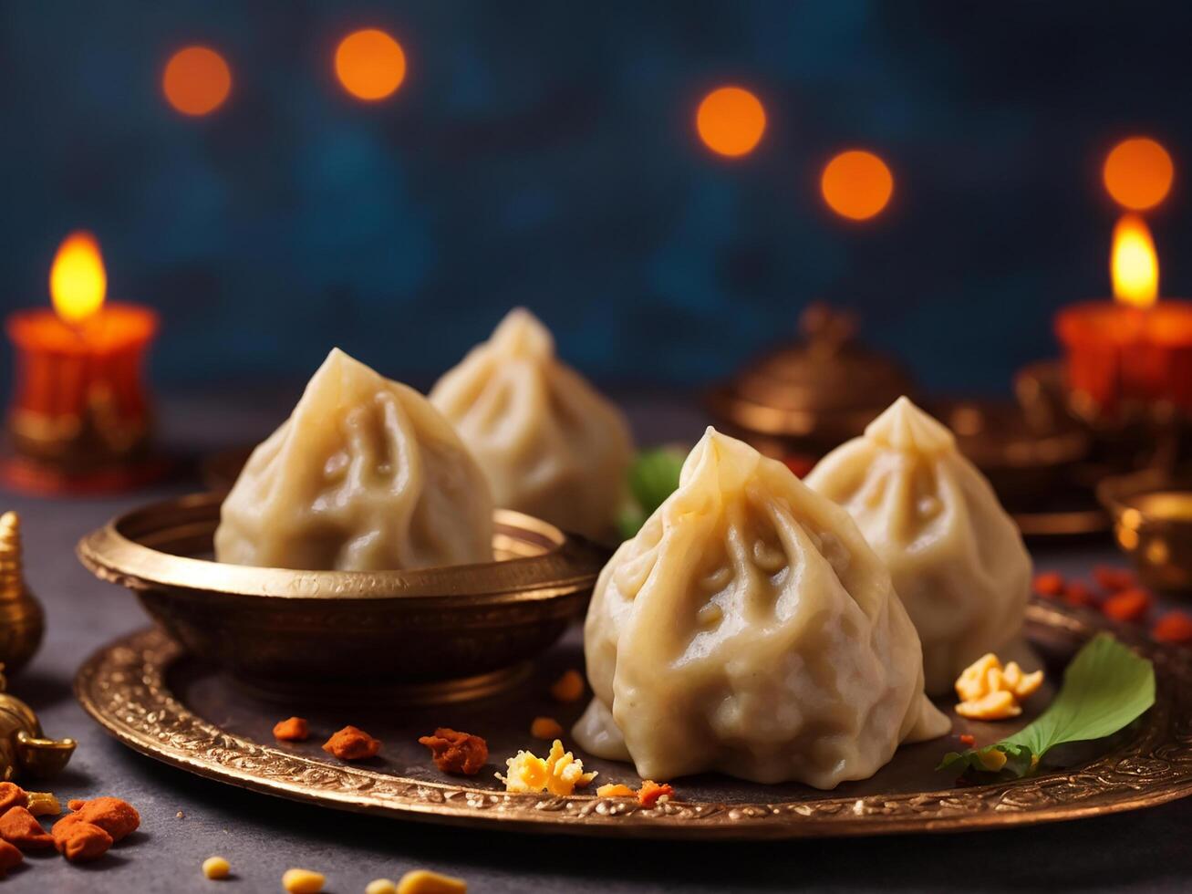 AI generated Modak is an Indian sweet dumpling offered to lord Ganapati on Ganesh Chaturthi festival photo