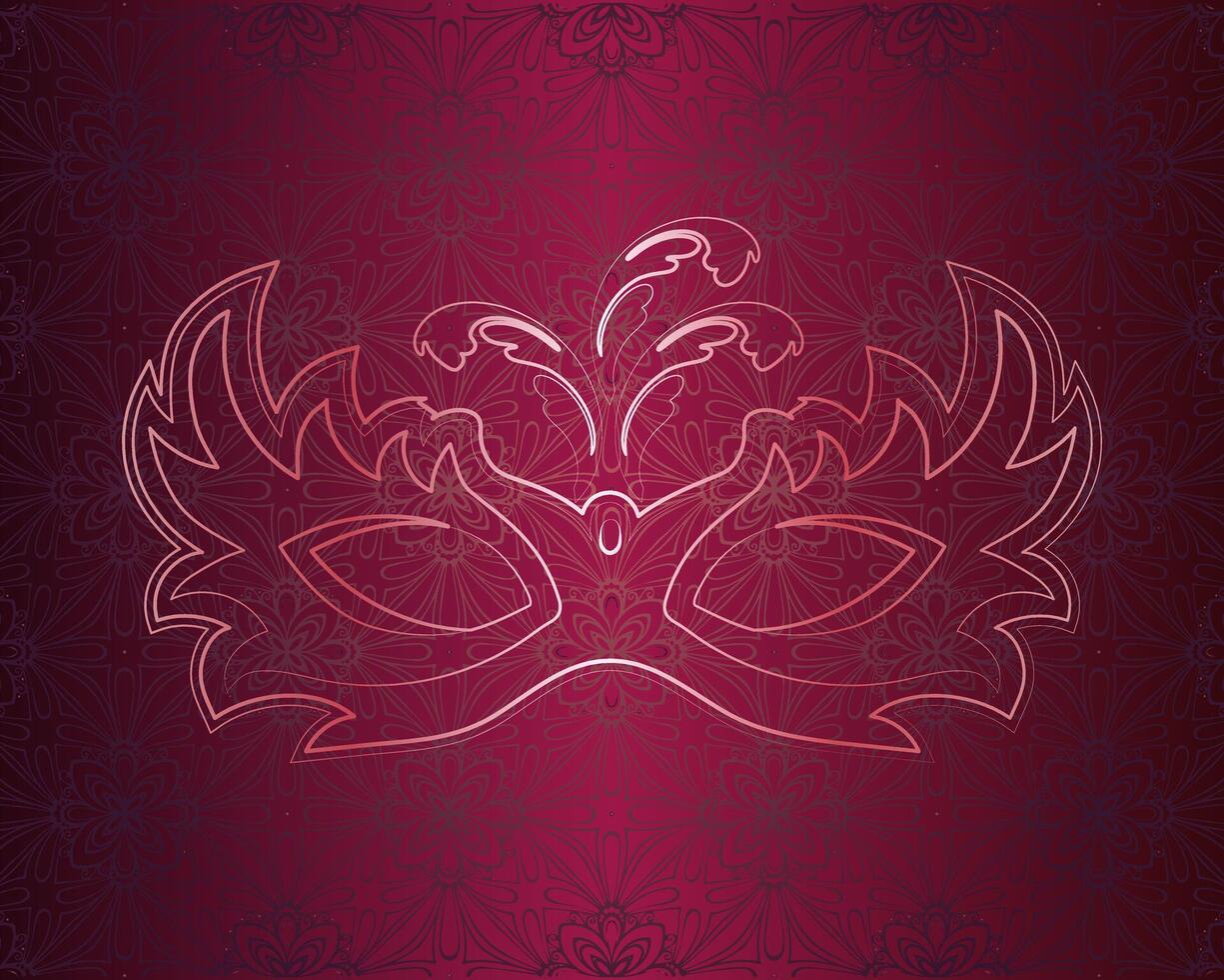 Luxury carnival mask on lace background. Mardi Gras banner, poster, vector