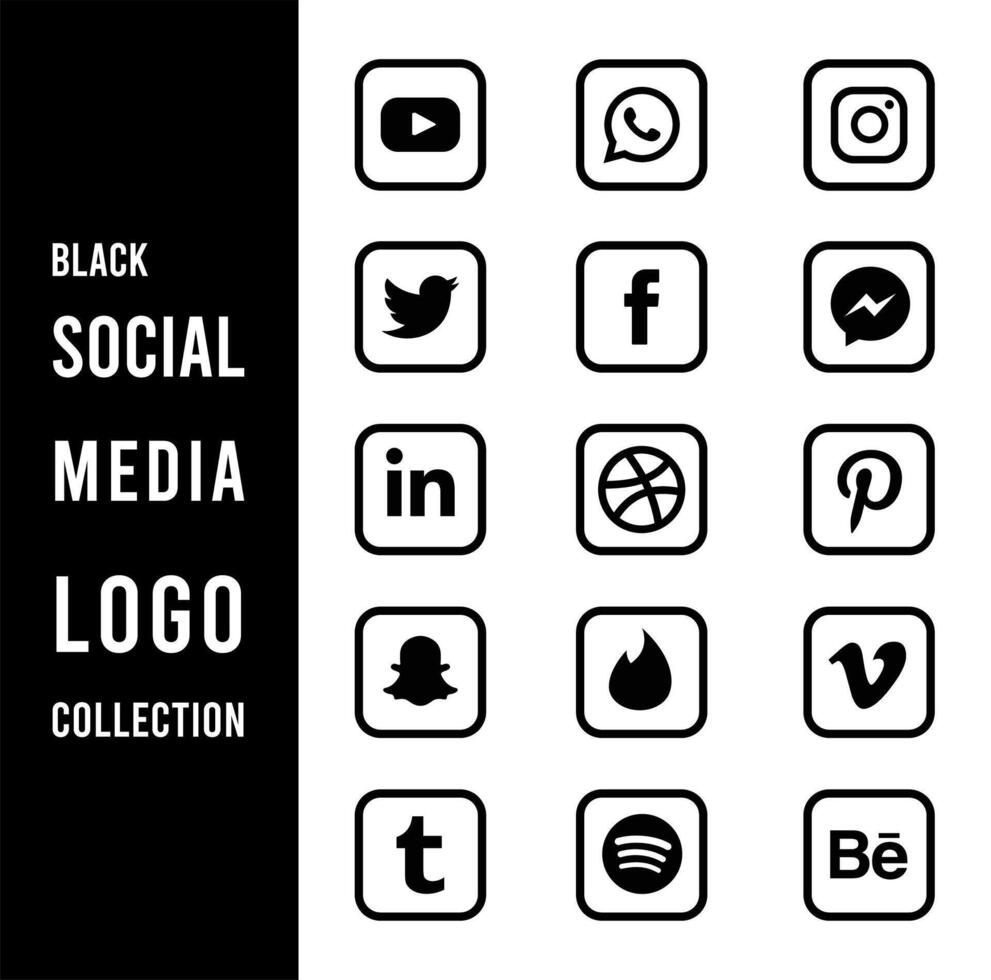 Social media icons modern design idea Icon set of popular social applications with rounded corners vector