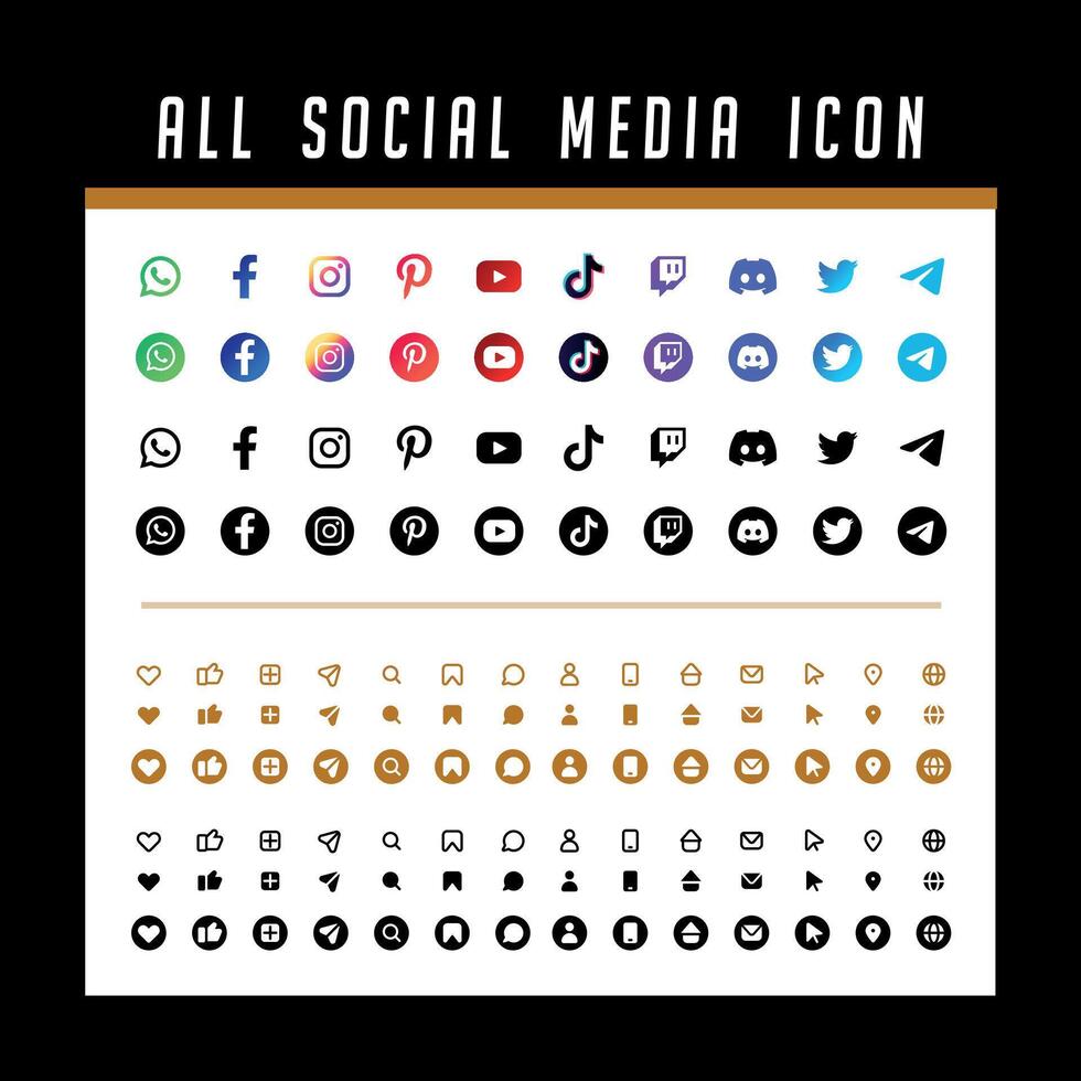 All social media icons - all use vector