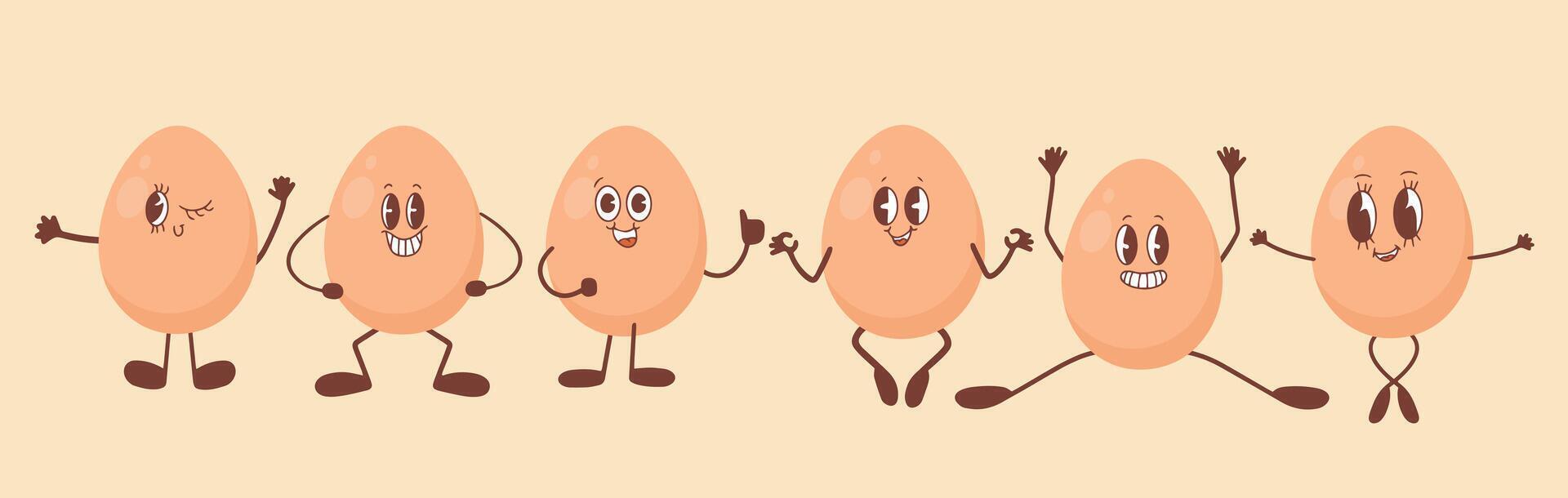 huevo en kawaii estilo. el concepto de apropiado nutrición y sano estilo de vida. vector ilustración aislado en blanco antecedentes.