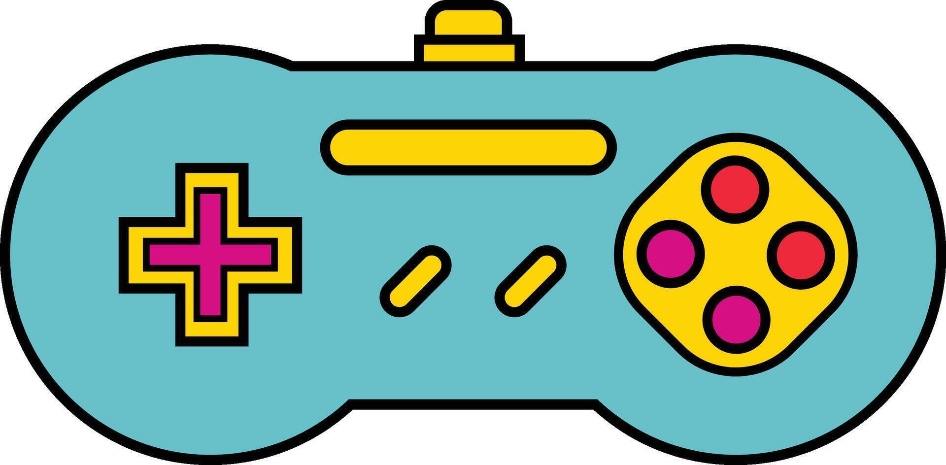 Vintage pop colour game pad vector icon