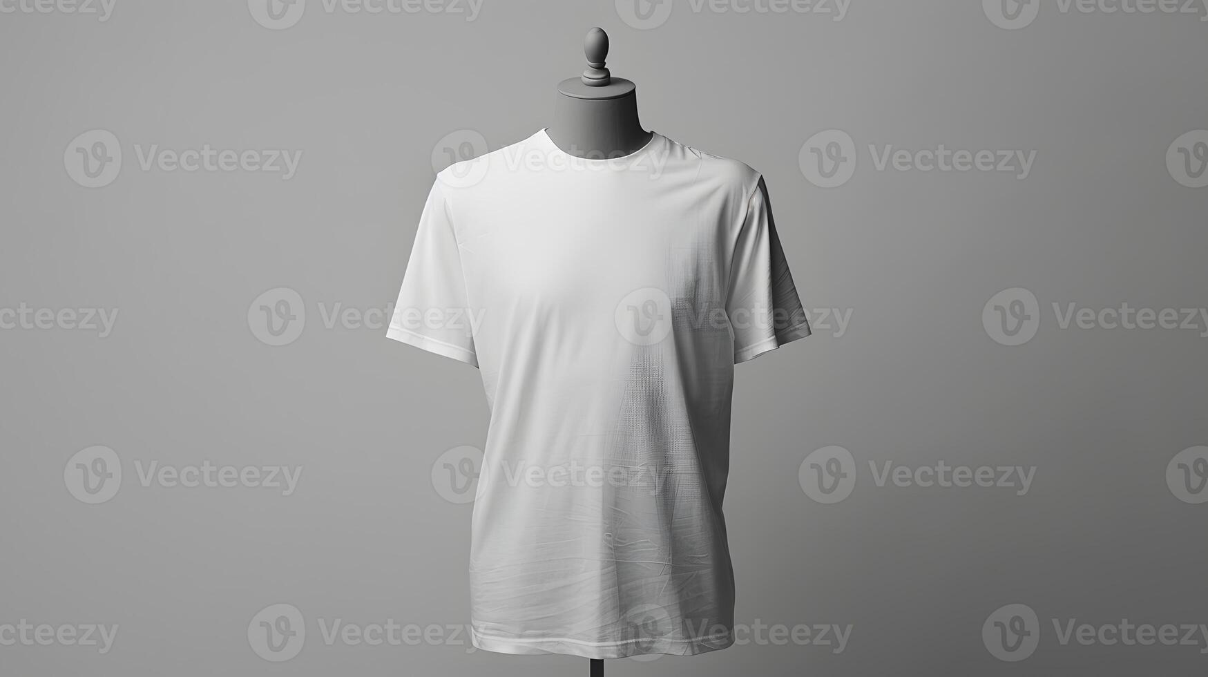 AI generated A blank white T-shirt on a mannequin for your inscription. AI Generated photo