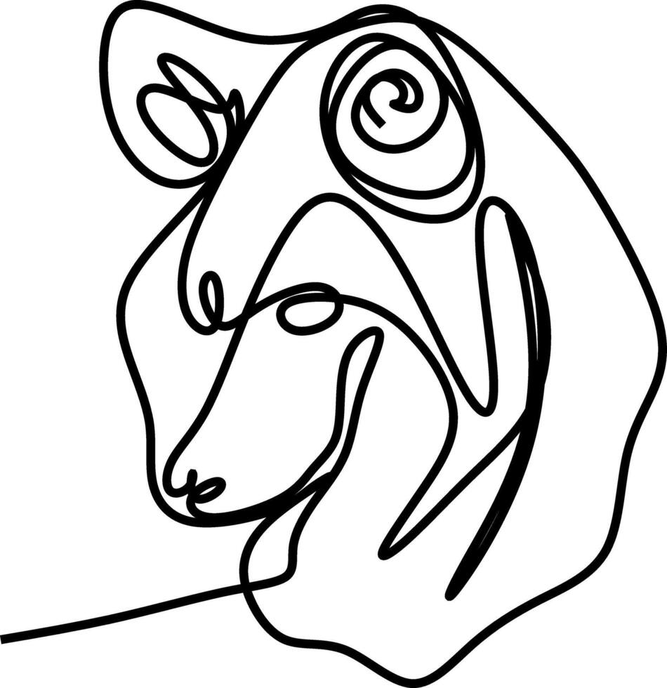a one line art of a dog vector