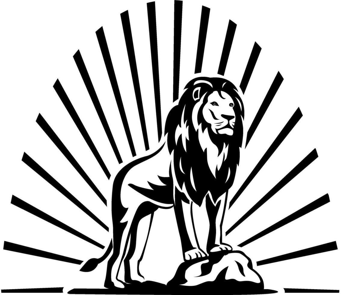 león logo, real Rey animal, vector ilustración icono