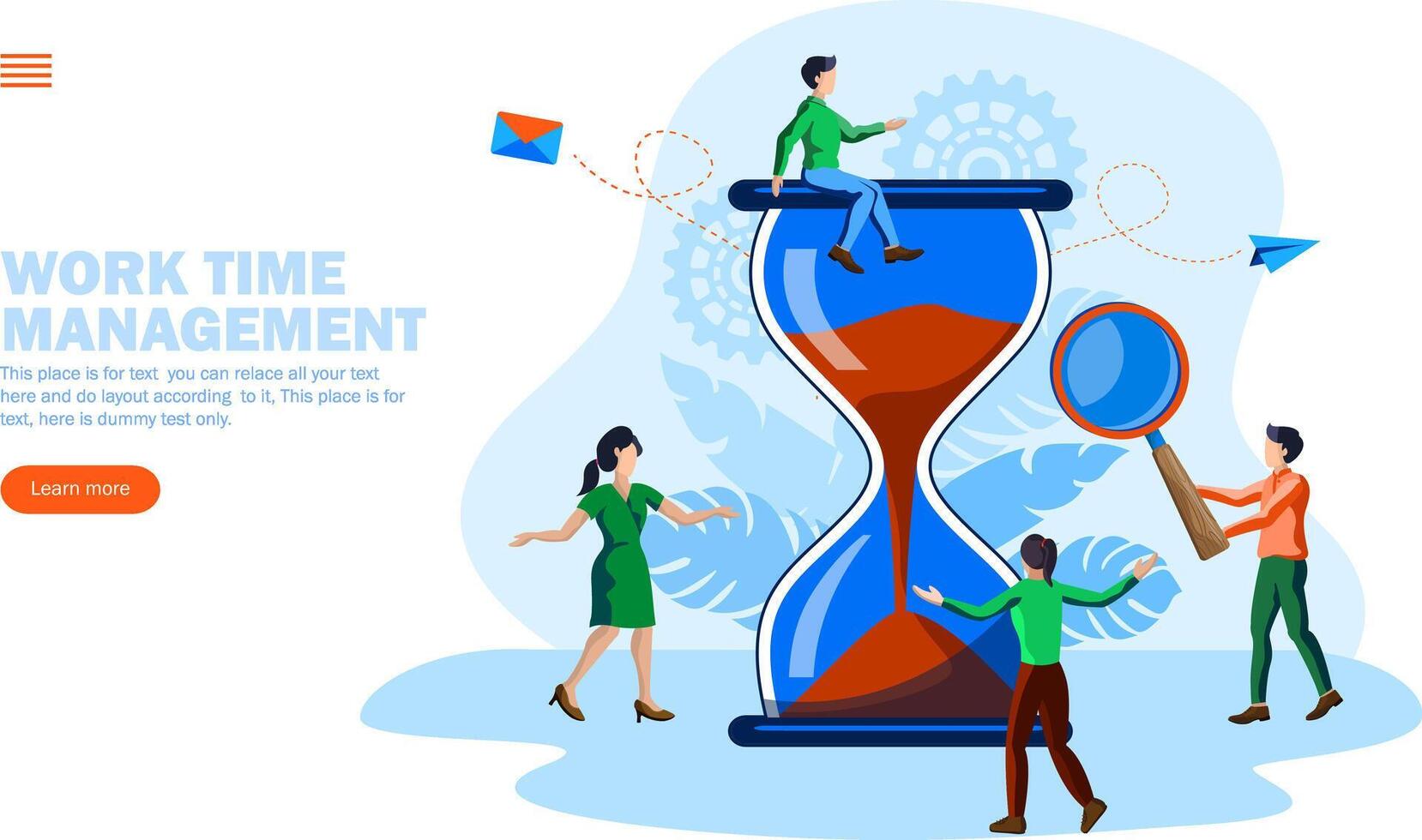 team work for time management vector illustration