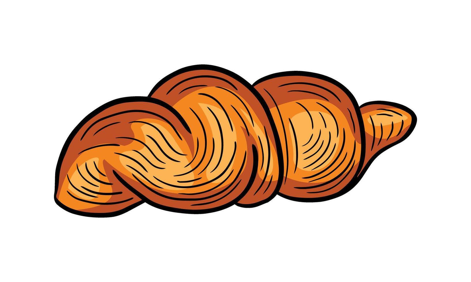 croissant hand drawn engraved sketch drawing vector