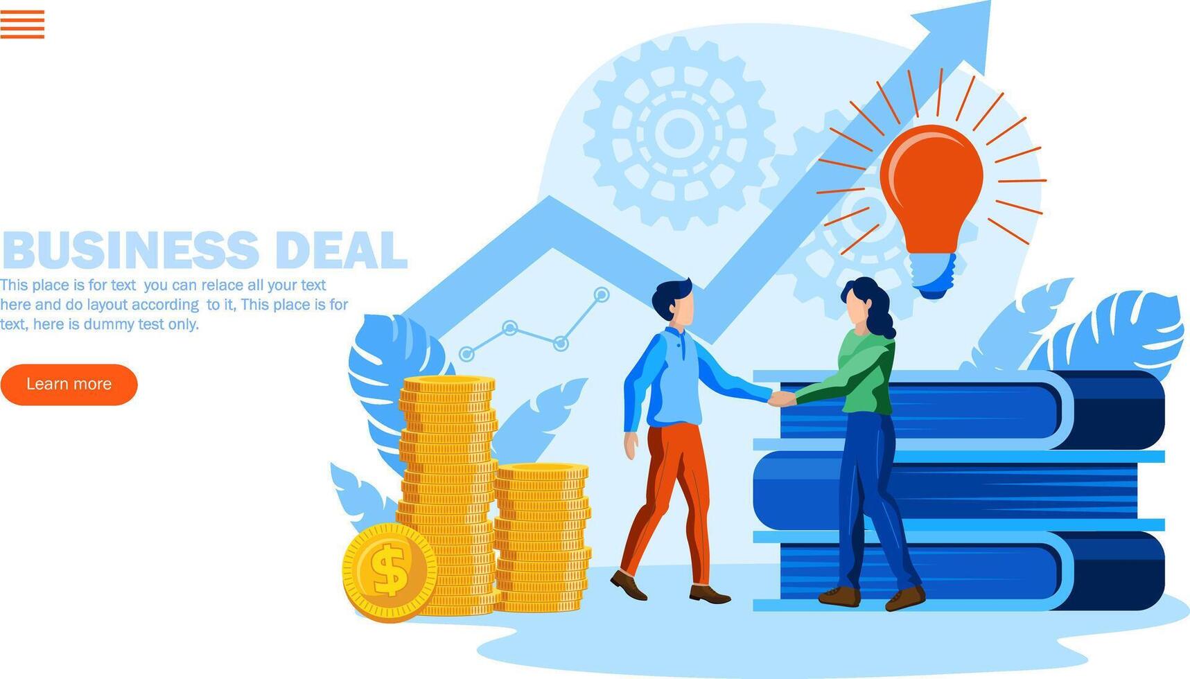 business deal for idea and knowledge with money for growth vector illustration concept