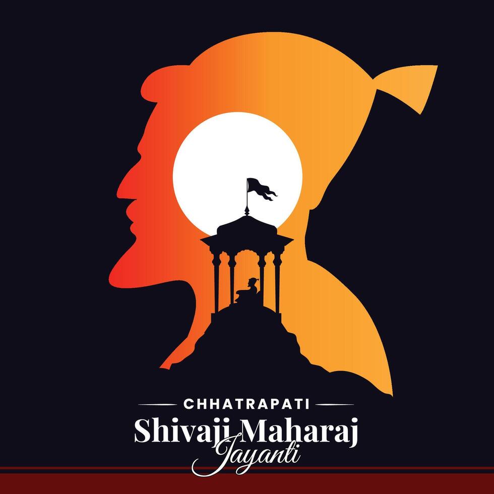 Chhatrapati Shivaji Maharaj Jayanti greeting, great Indian Maratha king vector