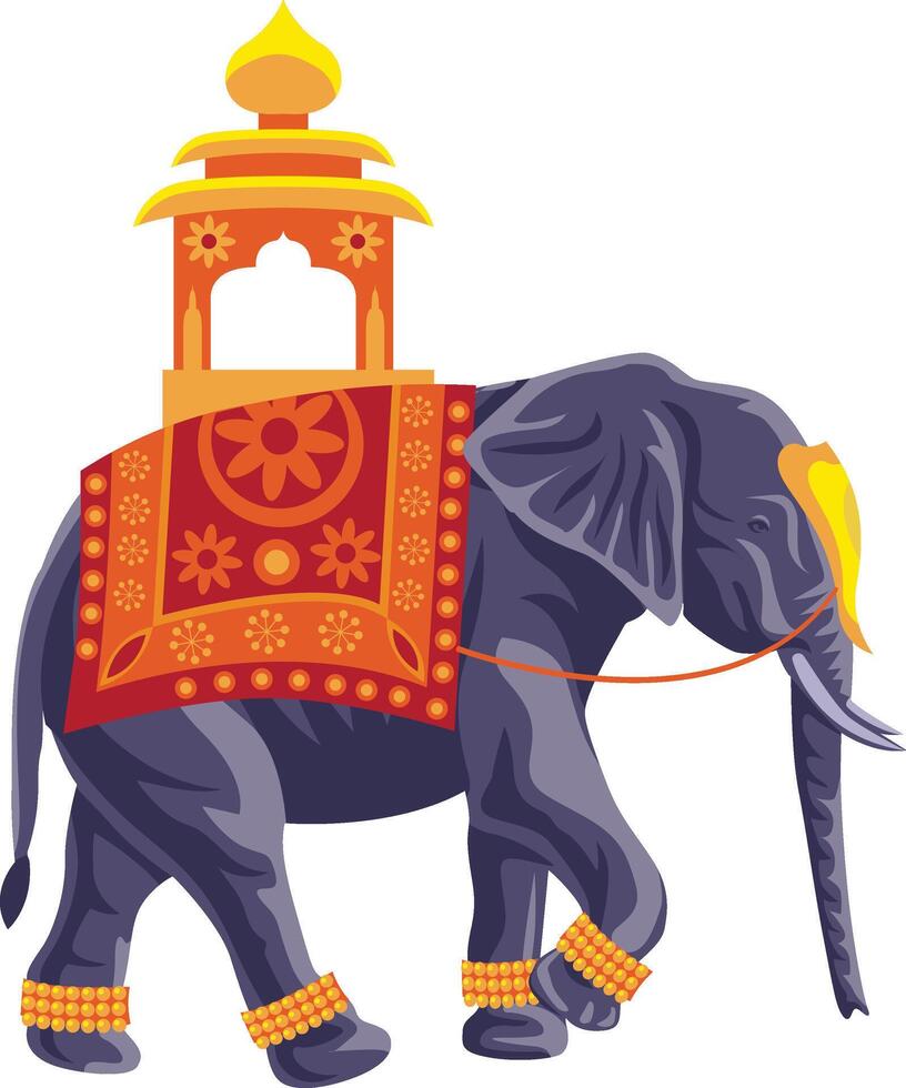 decorado indio elefante vector